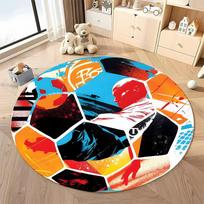 Free shipping! Colorful Soccer-Themed Round Rug for Sports Rooms round carpet for home sofa bedroom, gift Diameter -60cm