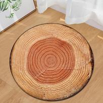 3D Wood Grain Round Area Rug,Circle Carpet for Living Room Bedroom Sofa Cloakroom Decor,Kids Play Non-slip Floor Mat,Pet Mat 60cm x 60cm