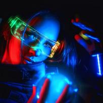 Cyberpunk Future Technology Glasses Science Fiction LED Bouncing Diins Men's and Women's Bar Cool Luminous Sunglasses Music Fest blue