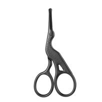 Safety Round Head Nose Hair Scissors Stainless Steel Stork Shape Scissors for Eyebrow Beard Ear Hair Grooming
