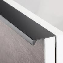WV Nematomos rankenos Stalčiaus Virtuvės rankena Juoda Auksinė Paslėptos Komodos Spintelės rankenos 500mm Rankenėlės Spintelės Spintos Paslėpti traukikliai (Black,Length 80mm)