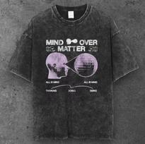 Unisex Mind Over Matter Graphic Oversized T Shirt Washed Black Opium Style S-3XL S įvairiaspalvis