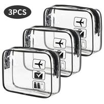 Cosmetic Pouch 3 Pcs Clear Toiletries Bags Carry On Airport Airline Compliant Bag Toiletry Bag Convenient Travel Toiletry Bag Fa juoda