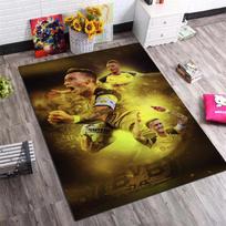 Borussia Dortmund BVB 09 Logo Area Rug, Non-Slip Floor Mat with Black & Yellow Splash Print, Durable Carpet for Fans Bedroom 40x60cm( 15x23in )