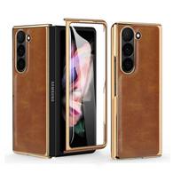 For Samsung Galaxy Z Fold 7 6 5 4 3 phone case, integrated case and film design, leather material, exquisite craftsmanship Galaxy Z Fold7 ruda