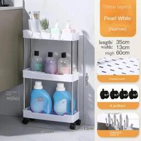 3/4 Tier Rolling Utility Cart Slim Slide Out Storage Rack with Wheels, Narrow Gap Organizer for Kitchen, Bathroom & Laundry Room
