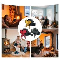 4 Blade Heat Powered Stove Fan Log Wood Burner Eco Friendly Quiet Fireplace Fan Winter Warm Home Efficient Heat Distribution auksas