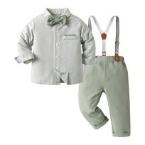 Pavasarinis/Rudens Kūdikio Berniuko Formalus Dviejų Dalių Rinkinys: Pirmadienio džentelmeno kombinezono rinkinys Size 120 / 4-5 Years / 0.25kg šviesiai žalios spalvos
