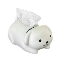 Figure Model Little Dog Tissue Storage Box Decorative Little White Dog Model Toy  Birthday Gift balta