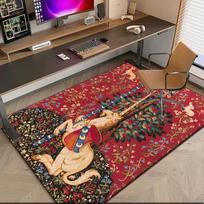 1pc Medieval Baroque Dream Unicorn Carpet Rug for Living Room Bedroom Home Sofa Decoration,Kids play Non-slip Floor Mat 40x60cm( 15x23in )
