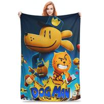 Flannel Throw Blanket Dog Man Dogman Movie Comic Cartoon Warm Plush Blankets Soft Bedding for Bed Living room Home Picnic Sofa 75cmx90cm