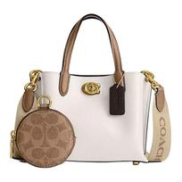 Coach Willow 18 Logo Detachable Shoulder Strap Pebble Leather Tote Bag Women Tote Light-Pink CW549-B4CAH Basic Set (Bag+Dust Bag)