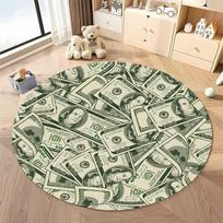 Free shipping Circular Rug with Dollar Bill Design for Stylish Spaces round carpet for home sofa bedroom,gift Diameter -60cm