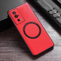 For Xiaomi POCO F5 Pro Case Luxury PU Leather Wireless Charging Protective Back Cover Phone Cases For Xiaomi POCO F5 F5Pro Shell For POCO F5 raudona