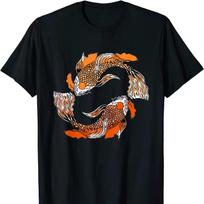Koi Fish Japanese Carp T-Shirt. Premium Cotton Short Sleeve O-Neck Mens T Shirt New S-3XL S įvairiaspalvis