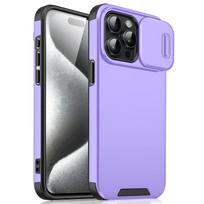 Shockproof Phone Case for IPhone 11 12 13 14 15 16 17 Pro Max 17 Air 16E 16 15 Plus Slide Camera Protective Hard Cover iPhone 12 violetinė