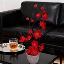Artificial Potted Flower, Artificial Bonsai Flower, Versatile Use, for Indoor Plants, Garden, Office Decoration Or raudona