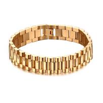 Golden Link Chain Wristband Decoration Fashionable Simple Geometric Shape Thick Link Bracelet Gold auksas