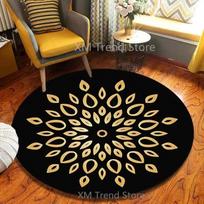Mandala Datura Round Circle Area Rug Carpet Bedroom Living Room Floor Door Mat Chair Cushions Mats Floral Alfombra Dropshipping Diameter 60cm