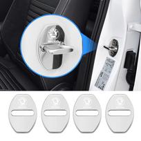 4Pcs Car Door Lock Buckle Protector Covers Stickers Accessories For Skoda Octavia Kodiaq Superb Fabia Yeti Citigo Rapid Karoq A7