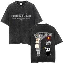 Washed Vintage Game Hollow Knight Graphic T-shirt Men Fashion Casual Oversized Short Sleeve T-shirts Unisex Retro Cotton T Shirt S įvairiaspalvis