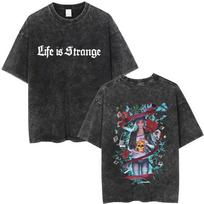 Game Life Is Strange Washed Vintage T Shirt Men Women Casual Retro Player T-shirts Man Oversized Short Sleeve Cosplay Streetwear S įvairiaspalvis