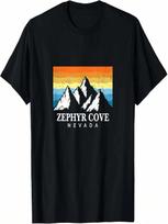Vintage Zephyr Cove, Nevada Mountain Hiking Souvenir Print T-Shirt S
