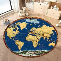 Free shipping!  Vintage World Map Round Rug For Living Room  round carpet for home sofa bedroom, gift Diameter -60cm