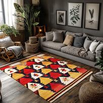 Vintage Persian Area Rug Bohemian Carpet Non-Slip Floor Mat Living Room Decor Kilim Pattern Home Accent Durable Indoor Outdoor A 50x80cm