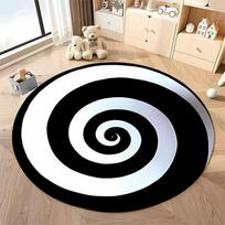 Free shipping! Black and White Spiral Rug for Modern Living Spaces round carpet for home sofa bedroom, gift Diameter -60cm