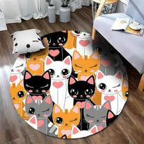 Free shipping! Cute Cat Pattern Round Rug for Kids' Room round carpet for home sofa bedroom, gift Diameter -60cm