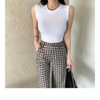 Women Basic Solid Color Round Neck Sleeveless Tank Top S balta