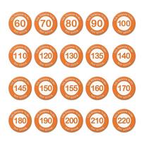 20pcs Portable Golf Distance Markers Twist Install Golf Club Markers Golf ID Signs  Outdoor Training oranžinė