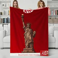 Snack K-KitKat Throw Flannel Blanket Perfect for Sofa Office Bed Travel Sleep Read Relax Camping four season use 75cmx90cm