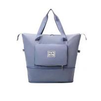 Foldable Carry On Travel Bag Wet Dry Separation Travel Tote Bag Storage Handbag  Women Men mėlyna