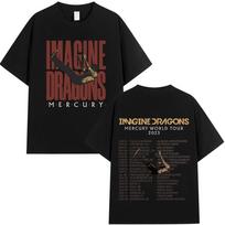 Imagine Dragons Mercury Tour Concert T Shirt Rock Band Tshirt Men Women Clothing Cotton Loose Short Sleeve S brown