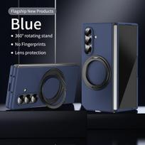 For Samsung Galaxy Z Fold 8 7 6 5 4 Fold8 Case Matte Business Front Film 360° Magnetic Bracket Stand Military Armor Phone Cover Choose Phone Modle&Galaxy Z Fold7 mėlyna