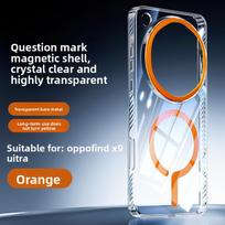 For OPPO Find X9 Ultra Case Hard PC Transparent Magnetic wireless charging Protective Back Cover Case For Find X9 X9 Pro Shell OPPO Find X9 oranžinė