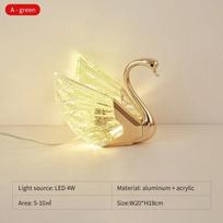 FSS Elegant Swan Aliuminio akrilo naktinė stalinė lempa su šilta šviesa raminančia atmosfera namų biuro dekoravimui Svetainėje