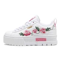Puma Mayze Dideliems Vaikams Gėlių Siuvinėjimo Vaikų Sportbačiai Balti Fast-Pink Vine 397281-01 37.5