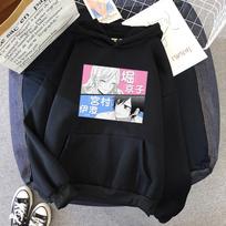 Anime Horimiya Miyamura Izumi ir Hori Kyouko Pora Grafinis Spausdintas Gobtuvu Vyrams Moterims Kasdieniai Džemperiai Harajuku Unisex Džemperis XS juoda