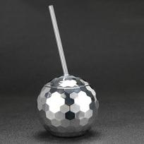 New Creative Disco Flash Ball Tail Cup Nightclub Bar Party Flashlight Straw Wine Glass Drinking Syrup Tea Yerba Mate Bottle gray