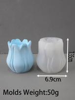 3D Tulpės Žiedo Žvakidės Silikoninė Forma DIY Kvapnios Žvakės Puodelis Žvakidė Dervos Formos Namų Dekoro Reikmenys Betono Indelio Forma
