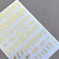 Veidrodinis blizgus nagų dailės lipdukas, netaisyklingo rašto, aukso štampavimas, skysto metalo tekstūra, su lipniu nagų lipduku T192-Bronzing Sticker, Silver white