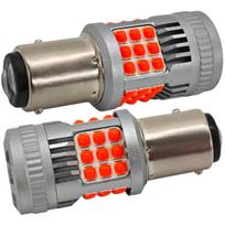 2 vnt P21/5W LED lemputė BAY15D 12-24V be klaidų 2200lm raudona