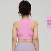 Front Zip Plus Size High-Impact Sports Bra with Stylish Back Design M rožinės rožinės spalvos