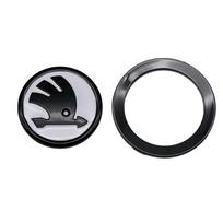 Car Logo Steering Wheel Sticker Badge Decoration For Skoda Octavia Kodiaq Enyaq iV Kamiq Scala Superb Yeti Fabia Rapid Vision RS