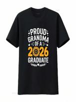 Proud Grandma Of A 2026 Graduate T Shirt Class Graduation Senior Vintage Washed Fashion Designer Clothes Versatile Breathable S įvairiaspalvis