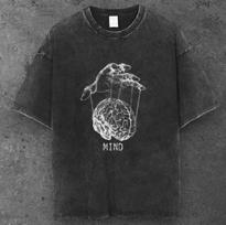 Unisex Surreal Mind Control Graphic T Shirt Black Y2K Opium Style S-2XL S įvairiaspalvis