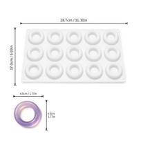 15‑Cavity Donut Silicone Mold Food Grade Heat Resistant Non‑stick Cake Mould Easy Release Pastry Dessert Baking Tool for Kitchen